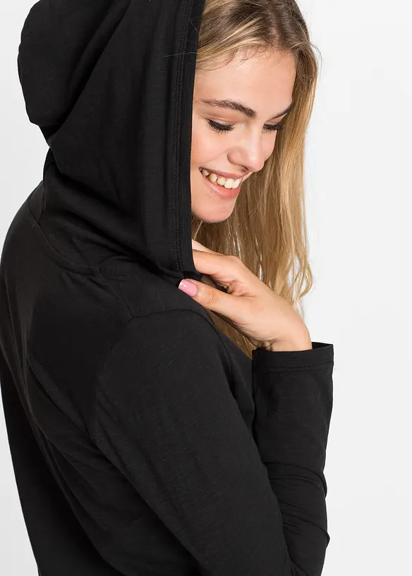 Maglia lunga con cappuccio, bonprix