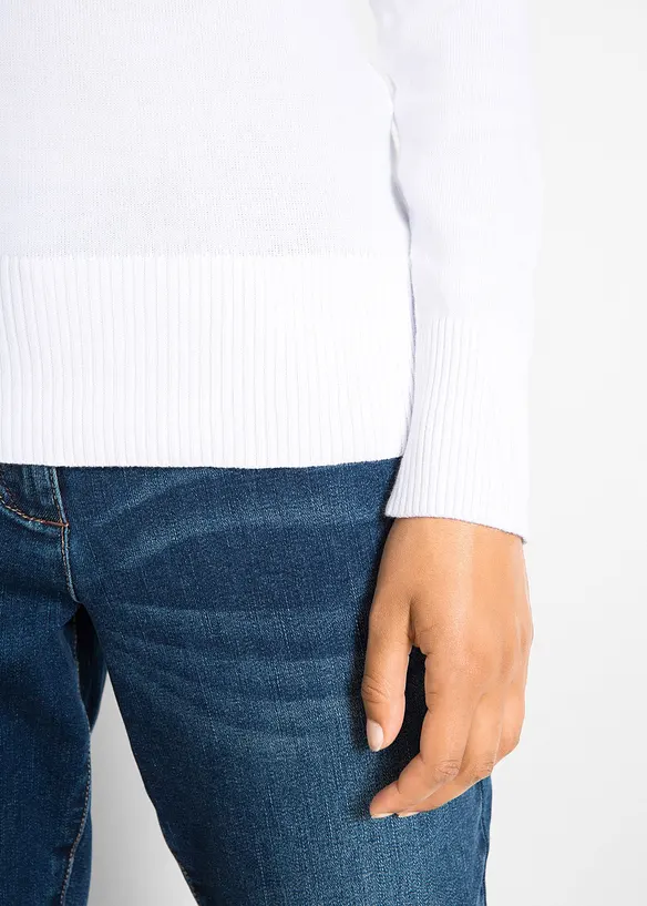 Maglione in filato fine con scollo a V, bonprix