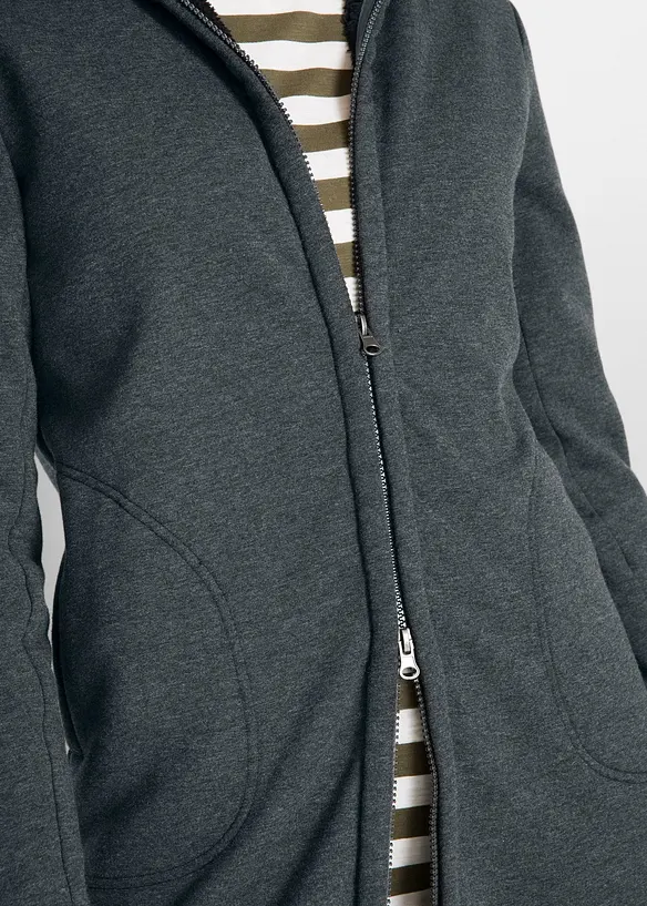 Felpa con zip e  cappuccio in pile teddy, bonprix