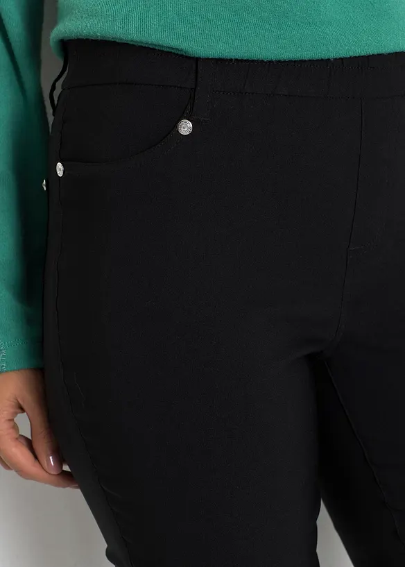 Pantaloni elasticizzati in bengalina in taglia corta, bonprix
