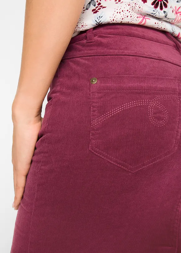 Gonna in velluto elasticizzato a coste, bonprix