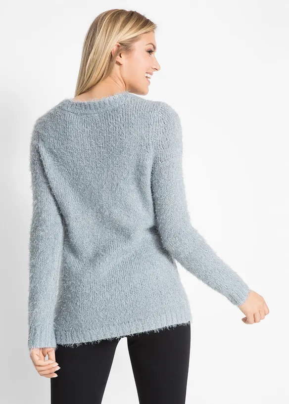 Maglione natalizio con renna di paillettes, bonprix
