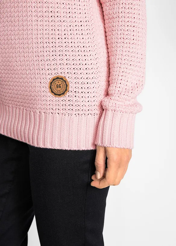 Maglione a collo alto con cordoncino, bonprix