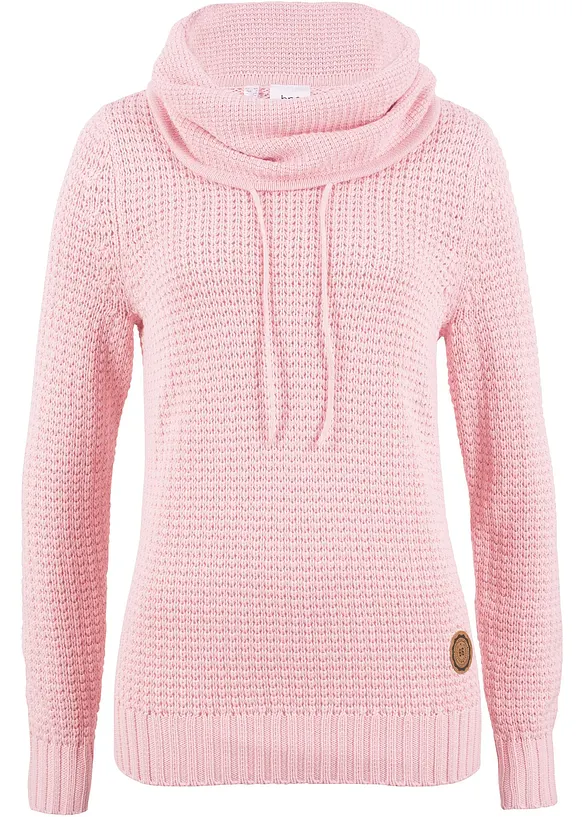 Maglione a collo alto con cordoncino, bonprix