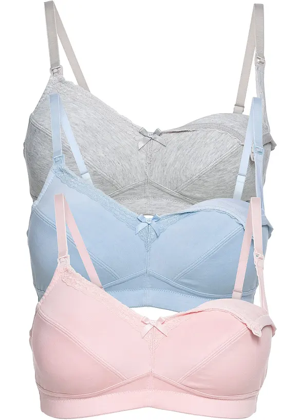 Reggiseno allattamento senza ferretto con cotone biologico (pacco da 3), bonprix