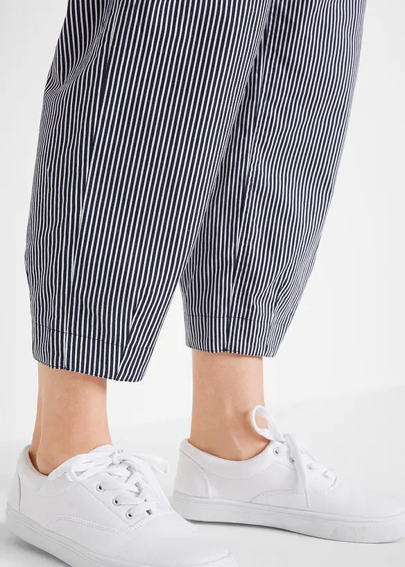 Pantaloni cropped in misto lino, bonprix