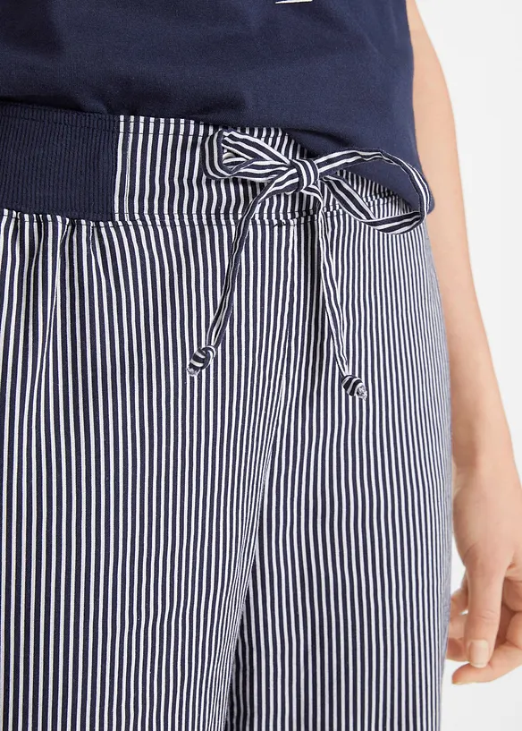 Pantaloni cropped in misto lino, bonprix