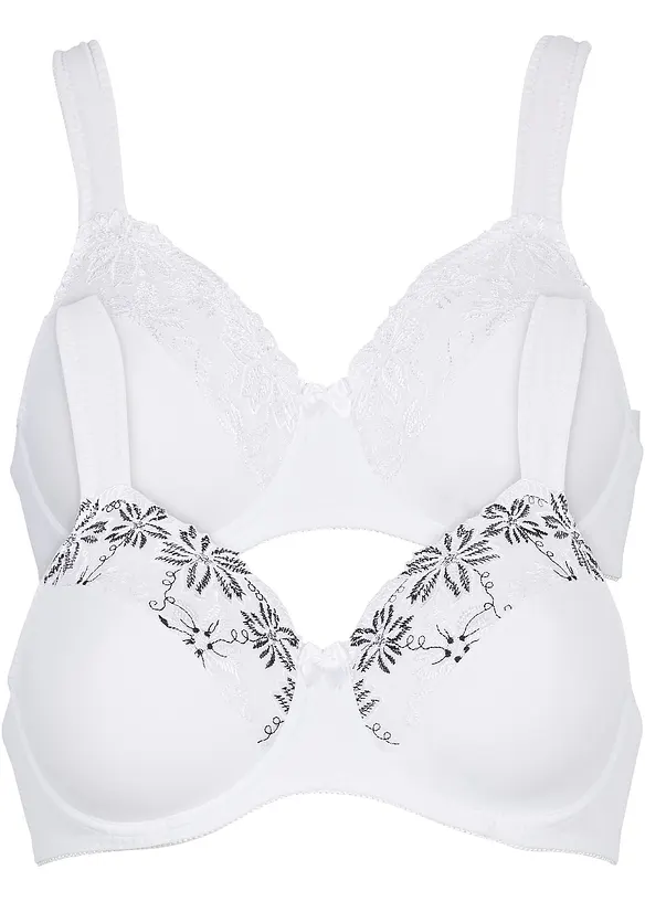 Reggiseno con ferretto e spalline imbottite (pacco da 2), bonprix