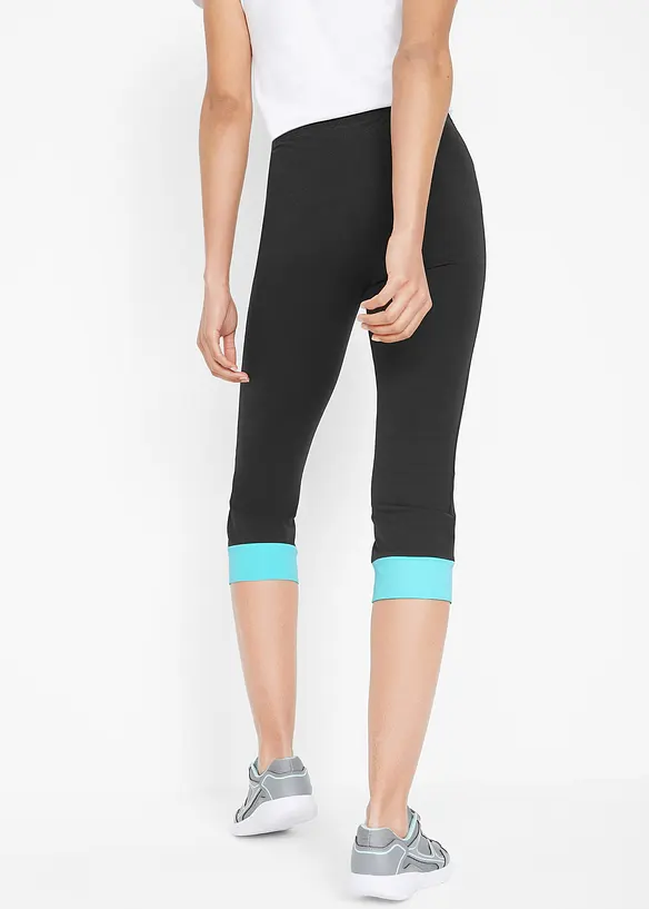 Leggings a pinocchietto sportivi con bordi a contrasto, bonprix
