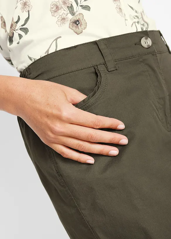 Bermuda in popeline di cotone con cinta comoda, bonprix