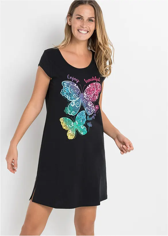 Camicia da notte corta in puro cotone biologico, bonprix