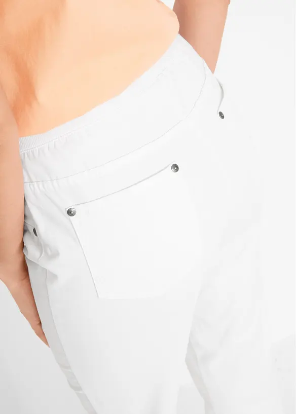 Pantaloni in cotone con elastico in vita e cinta comoda, straight, bonprix