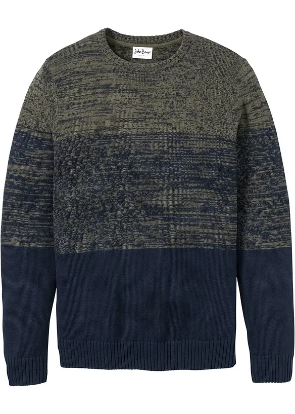 Maglione dalla linea comfort in filato fine misto cotone, bonprix