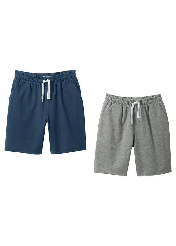 Bermuda in felpa di misto cotone morbido (pacco da 2), bonprix