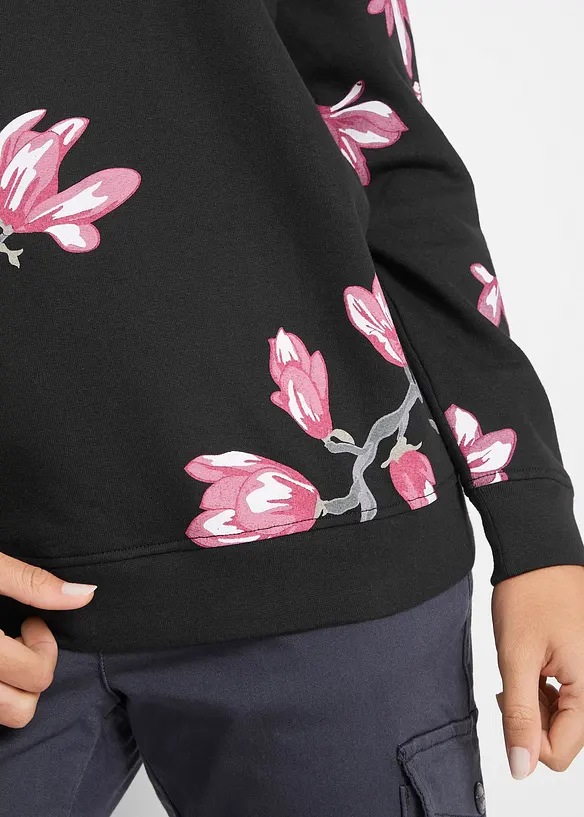Felpa in puro cotone dal taglio largo, bonprix