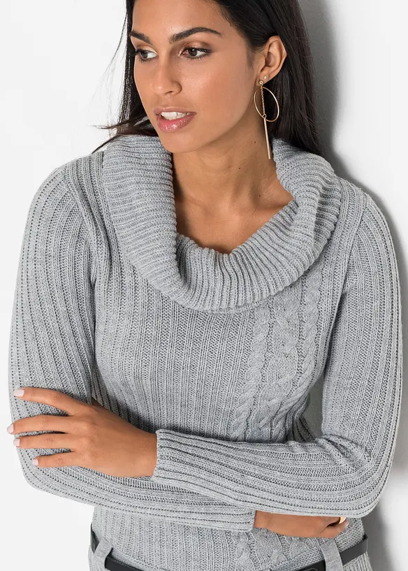 Abito in maglia con cintura, BODYFLIRT