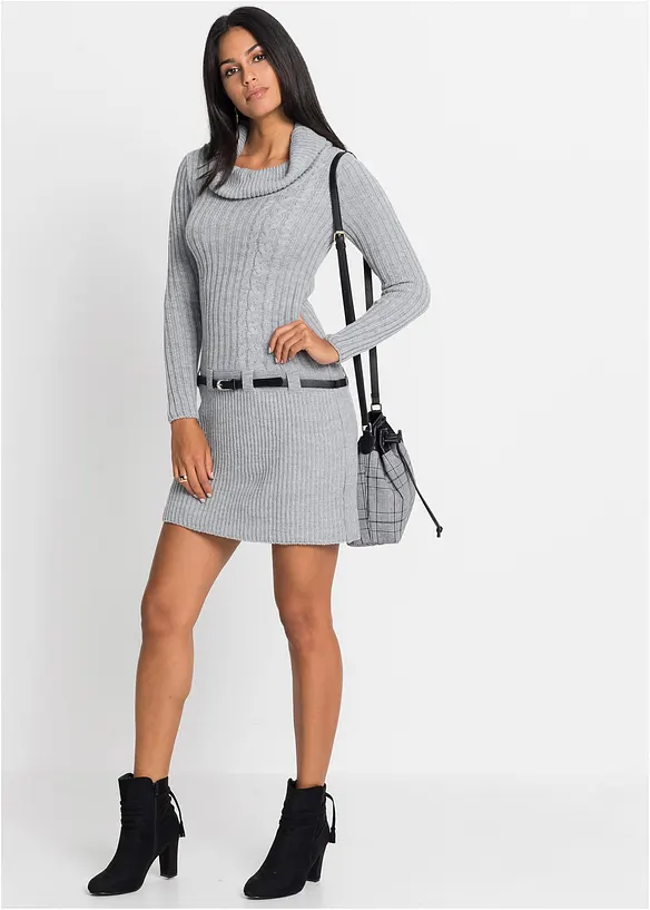 Abito in maglia con cintura, BODYFLIRT