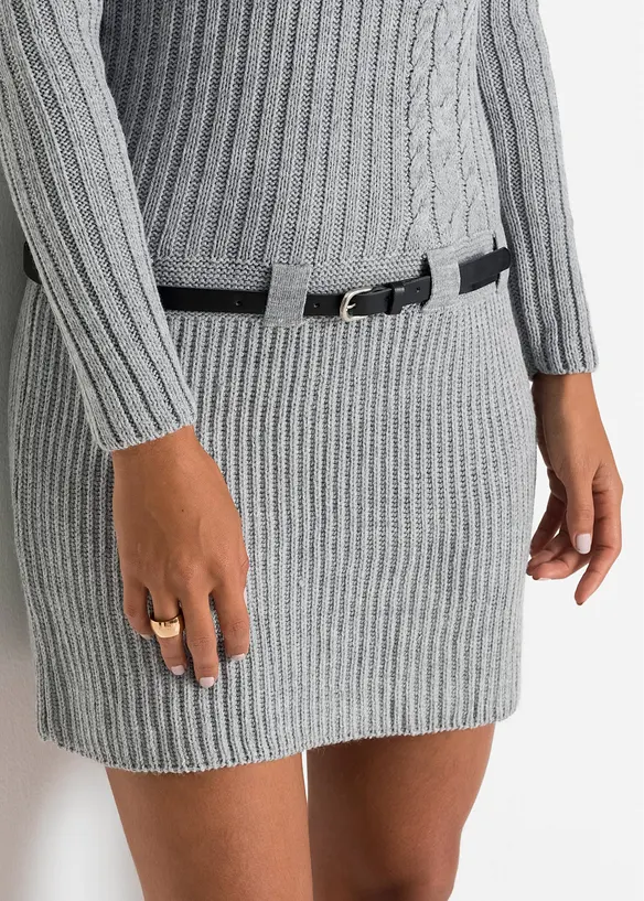 Abito in maglia con cintura, BODYFLIRT