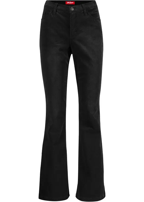 Pantaloni in velluto elasticizzato, flared, John Baner JEANSWEAR