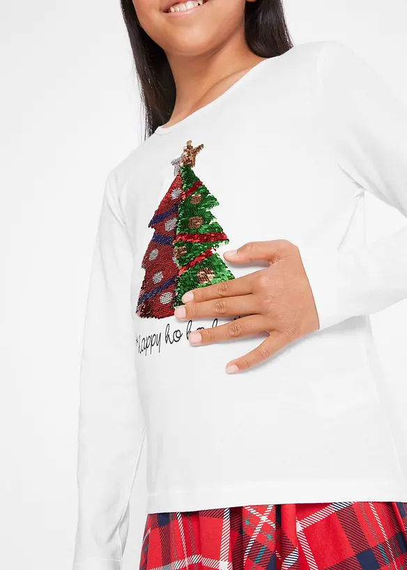 Maglia a maniche lunghe in puro cotone biologico con paillettes reversibili, bonprix