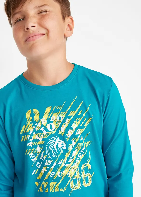 Maglia a maniche lunghe in puro cotone (pacco da 2), bonprix