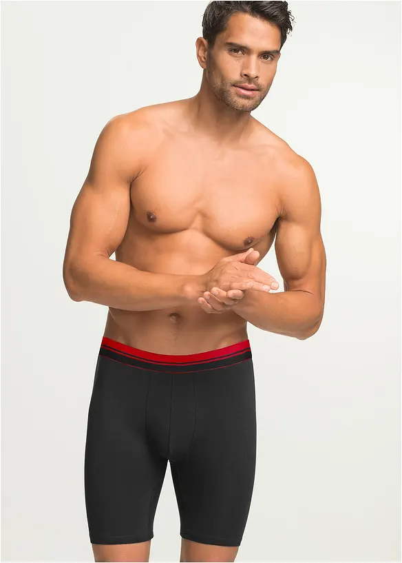 Boxer aderenti lunghi con cotone (pacco da 2), bonprix