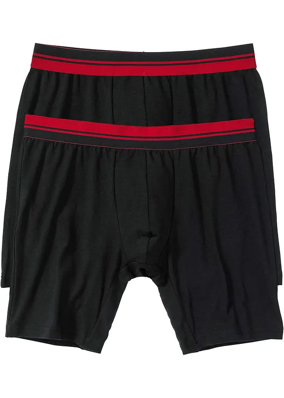 Boxer aderenti lunghi con cotone (pacco da 2), bonprix