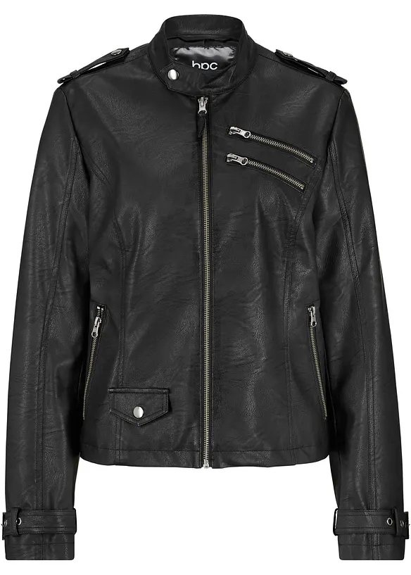 Giacca in similpelle stile biker con cerniere, bpc bonprix collection