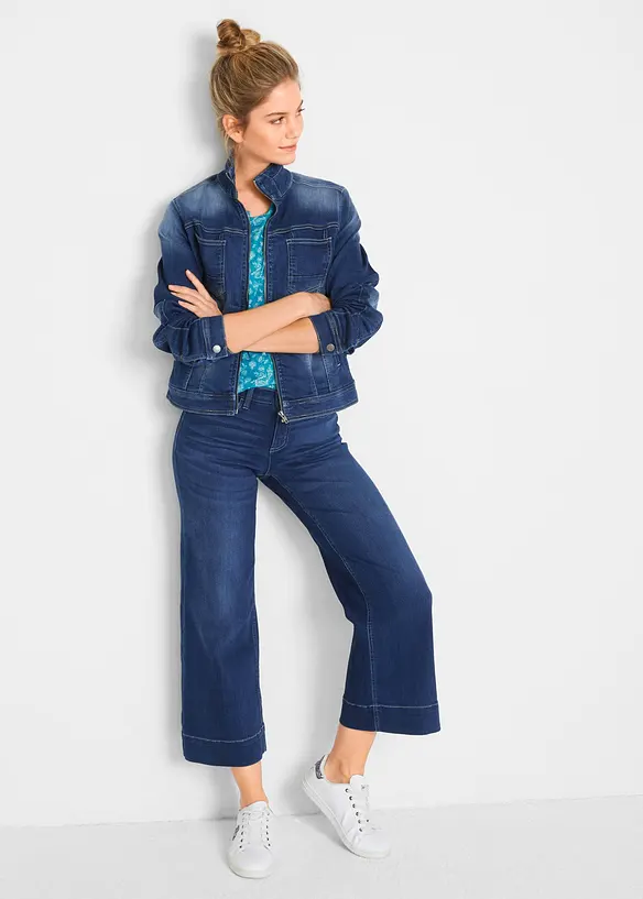 Jeans culotte cropped elasticizzati ultra morbidi, bonprix