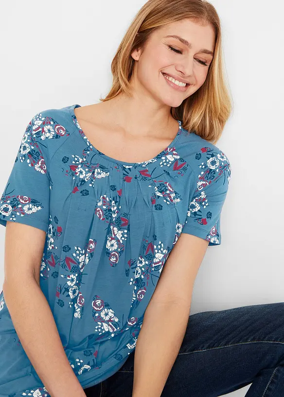 Maglia lunga a maniche corte fondo a punte, bonprix