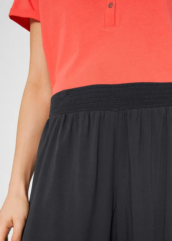 Pantaloni culotte al polpaccio in viscosa, bonprix