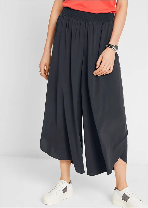 Pantaloni culotte al polpaccio in viscosa, bonprix