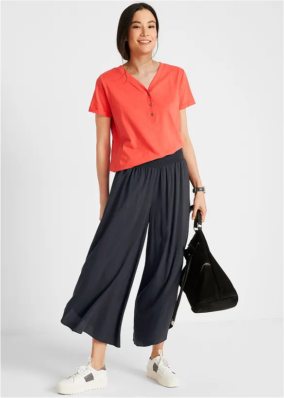 Pantaloni culotte al polpaccio in viscosa, bonprix