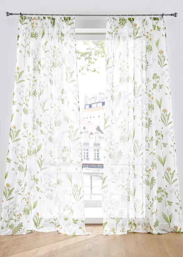 Tenda trasparente in fantasia floreale con poliestere riciclato (pacco da 1), bonprix