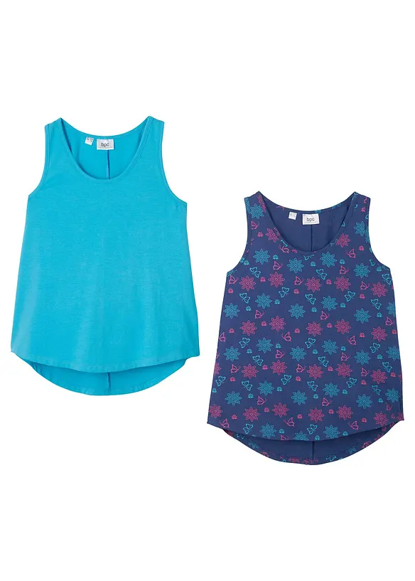 Top in misto cotone biologico elasticizzato (pacco da 2), bonprix