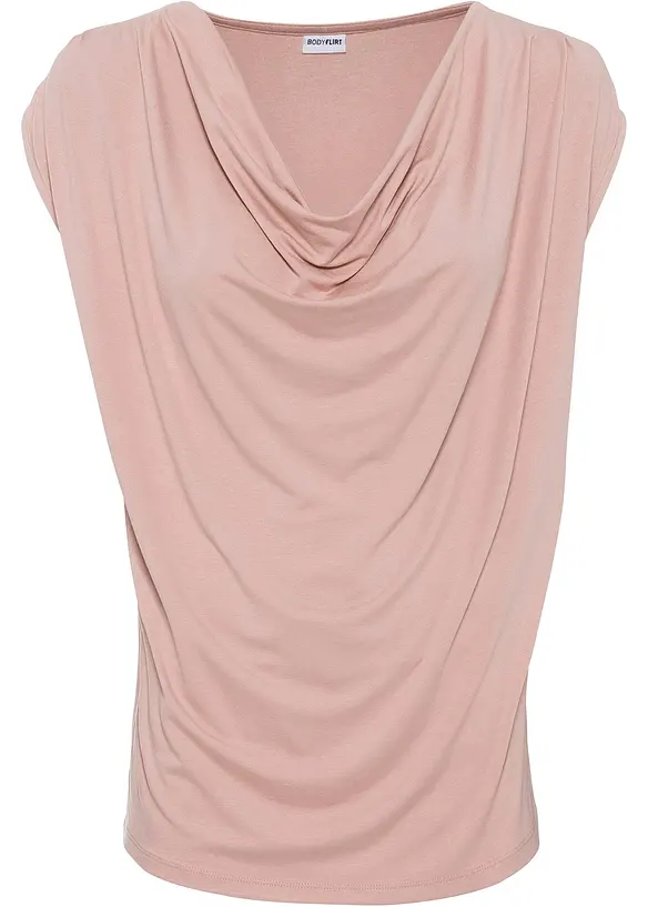 Maglia con scollo a cascata in misto viscosa, bonprix