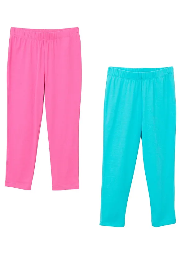 Leggings a pinocchietto in misto cotone elasticizzato (pacco da 2), bonprix