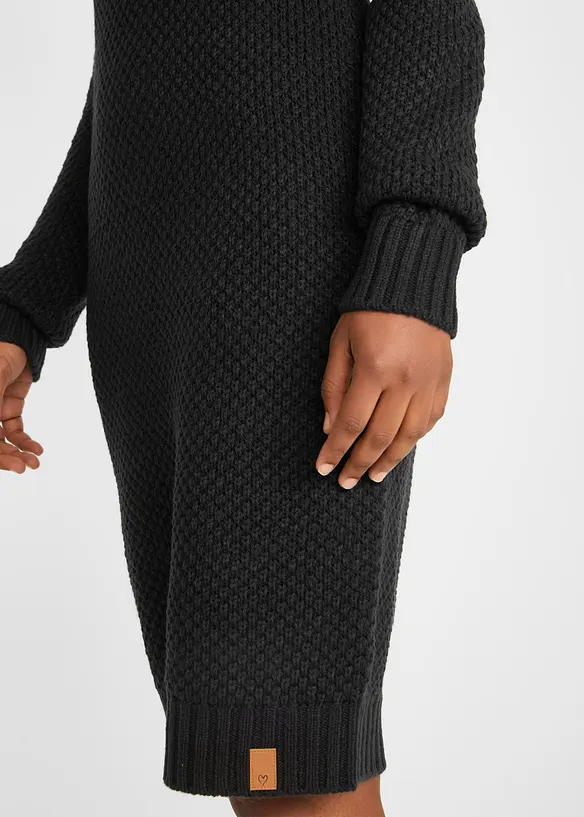 Abito in maglia con collo a scialle, bonprix