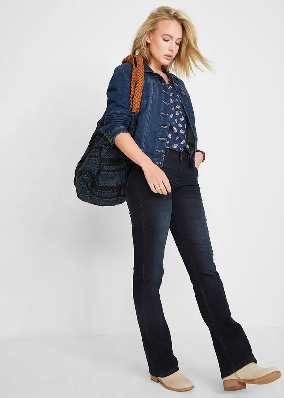 Jeans elasticizzati bootcut, vita media, bonprix