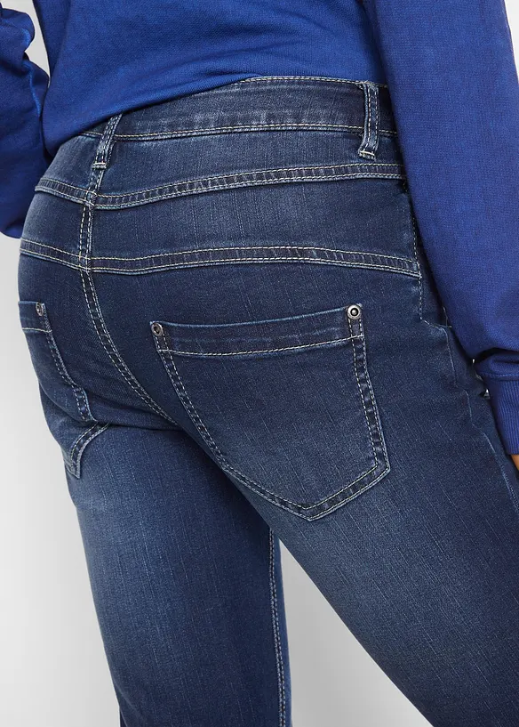 Jeans bootcut elasticizzati, vita media, bonprix