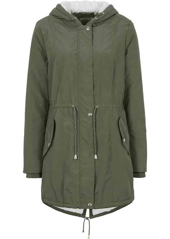 Parka con pile teddy, bonprix