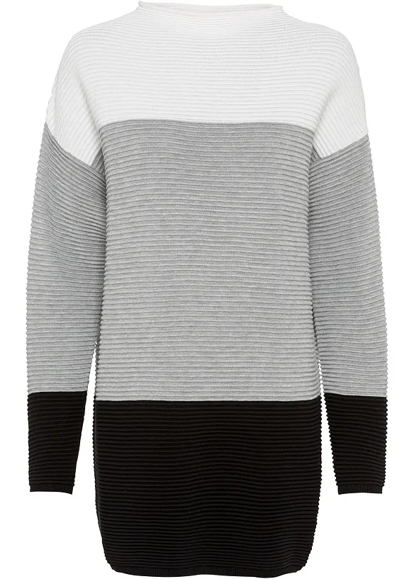 Maglione lungo a righe, bonprix
