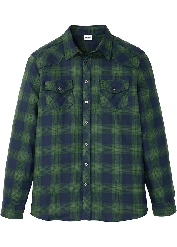 Camicia in flanella di puro cotone, bonprix