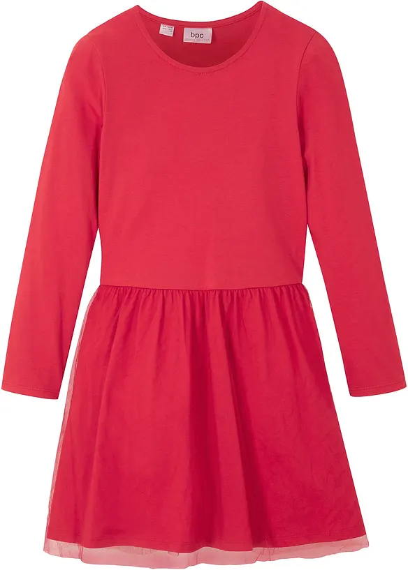 Abito in jersey con tulle, bonprix