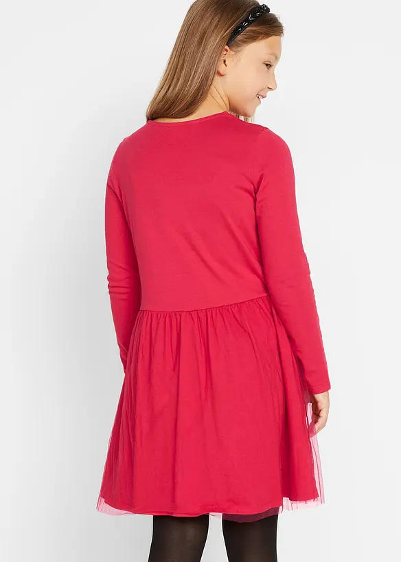Abito in jersey con tulle, bonprix