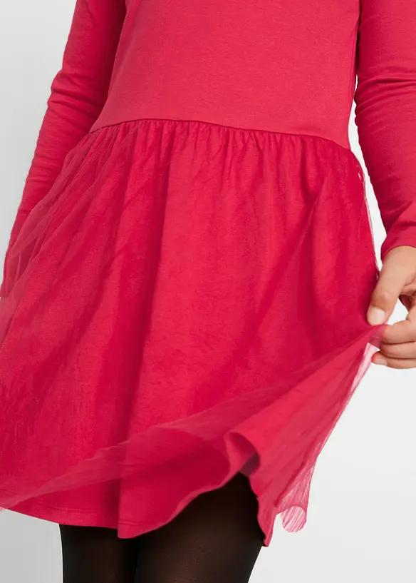 Abito in jersey con tulle, bonprix