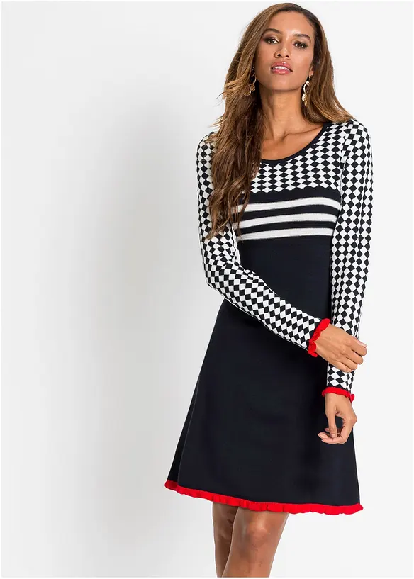 Abito in maglia con ruches, BODYFLIRT boutique