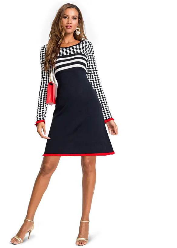 Abito in maglia con ruches, BODYFLIRT boutique
