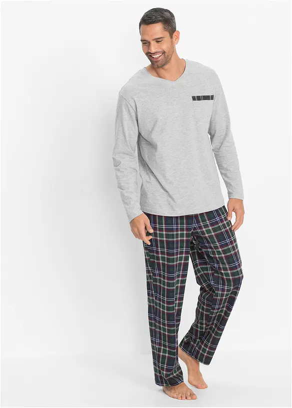 Pigiama con cotone biologico e maniche lunghe, bonprix