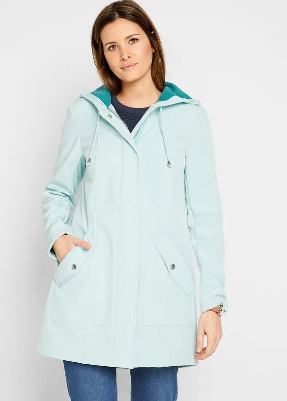 Parka in softshell con cappuccio, bonprix